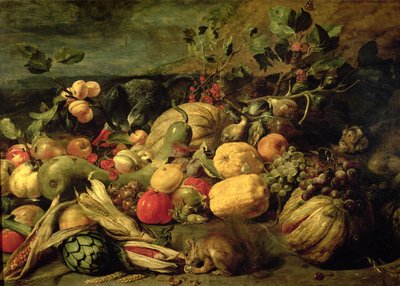 Stilleven van Fruit en Groenten door Frans Snyders or Snijders